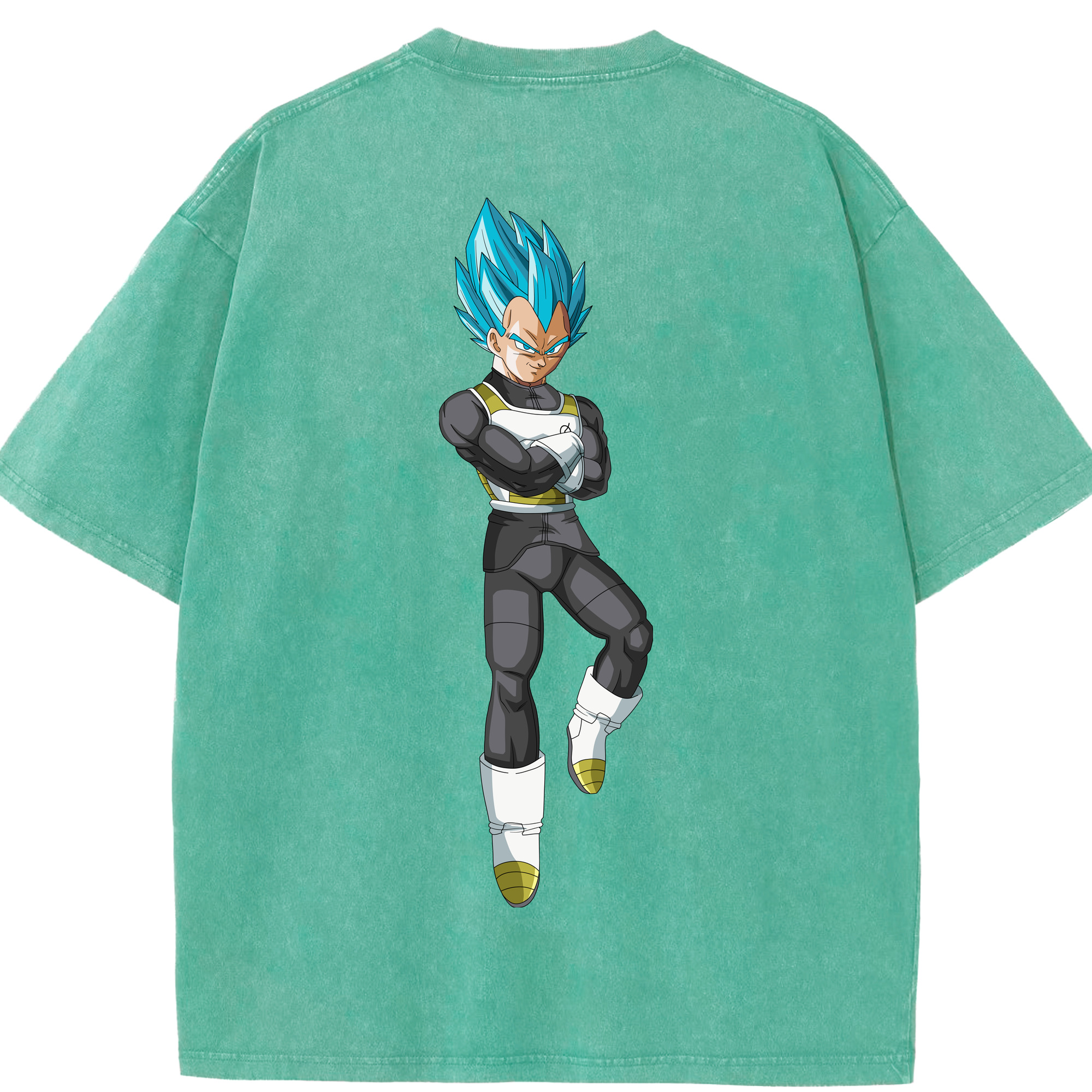 （画像用） ドラゴンボール ベジータ四世（Bejīta Yonsei）DRAGON BALL Vegeta IV 綿100% ヴィンテージ風 半袖Tシャツ（背面プリント）
